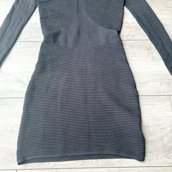 Olivaceous Black Mesh Sleeve  Bodycon Dress - Picture 15 of 15